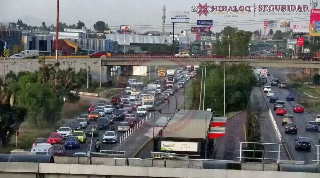 Tráfico intenso en la México-Pachuca: estos son los tramos afectados