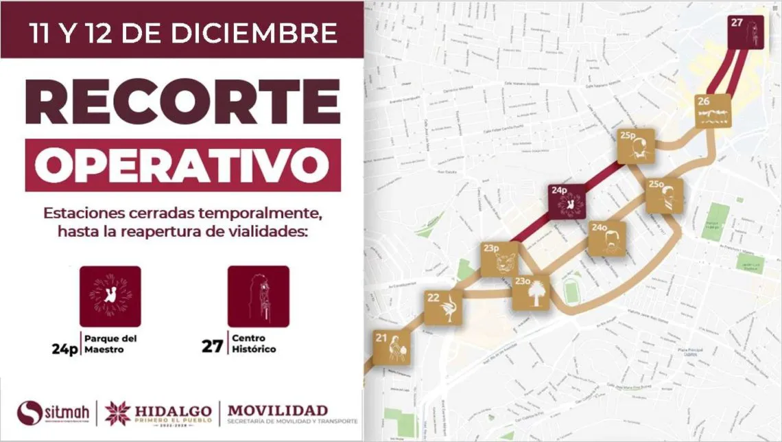 Tuzobús: cambiarán ruta por festejo del Día de la Virgen en La Villita