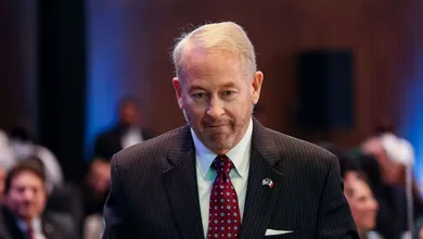 Embajador de Estados Unidos en México, Ron Johnson, durante evento por el 250 aniversario de la Independencia de EU