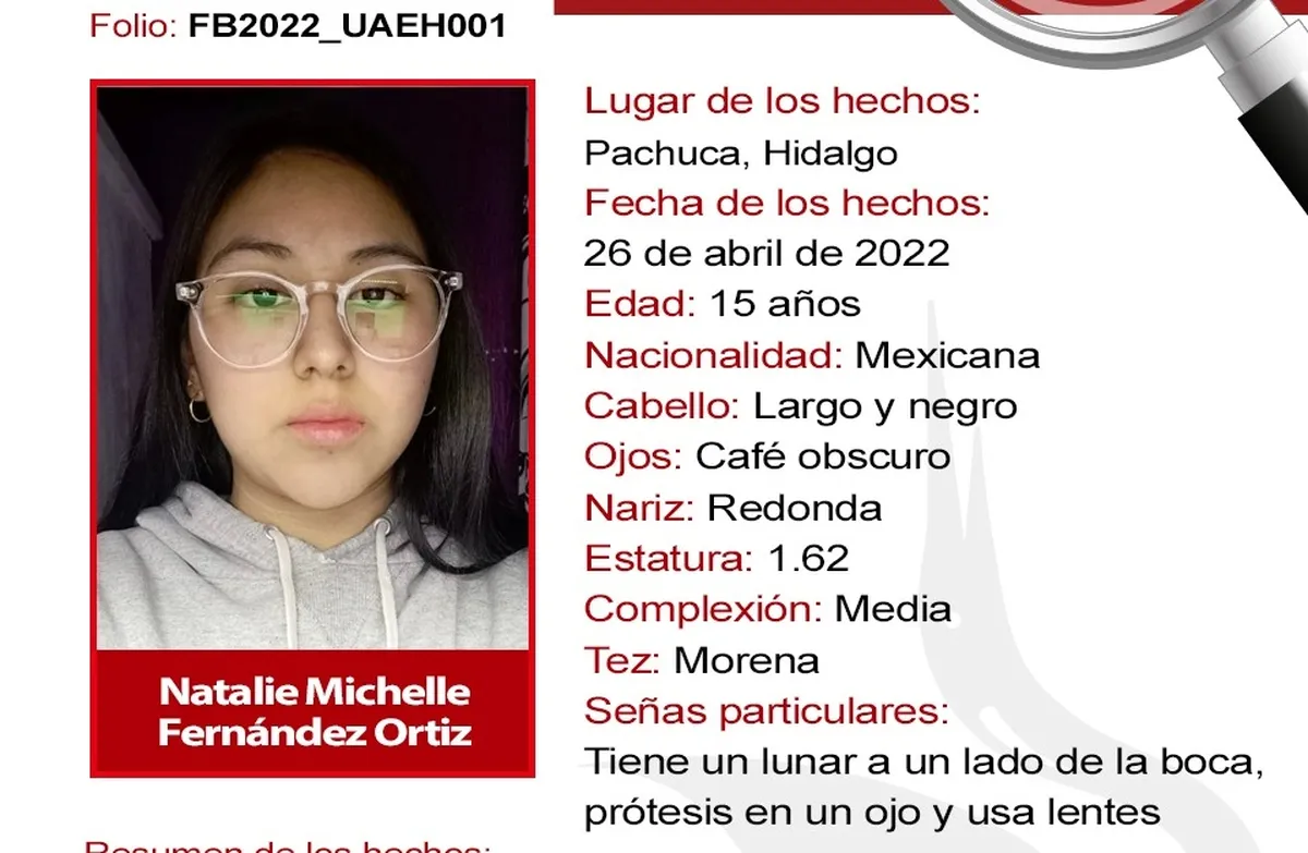 Buscan a Natalie, alumna de Prepa 1 que desapareció en Pachuca
