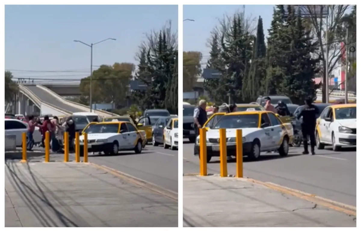 Pachuca: taxista y automovilista se agarran a golpes en el bulevar Felipe Ángeles | VIDEO
