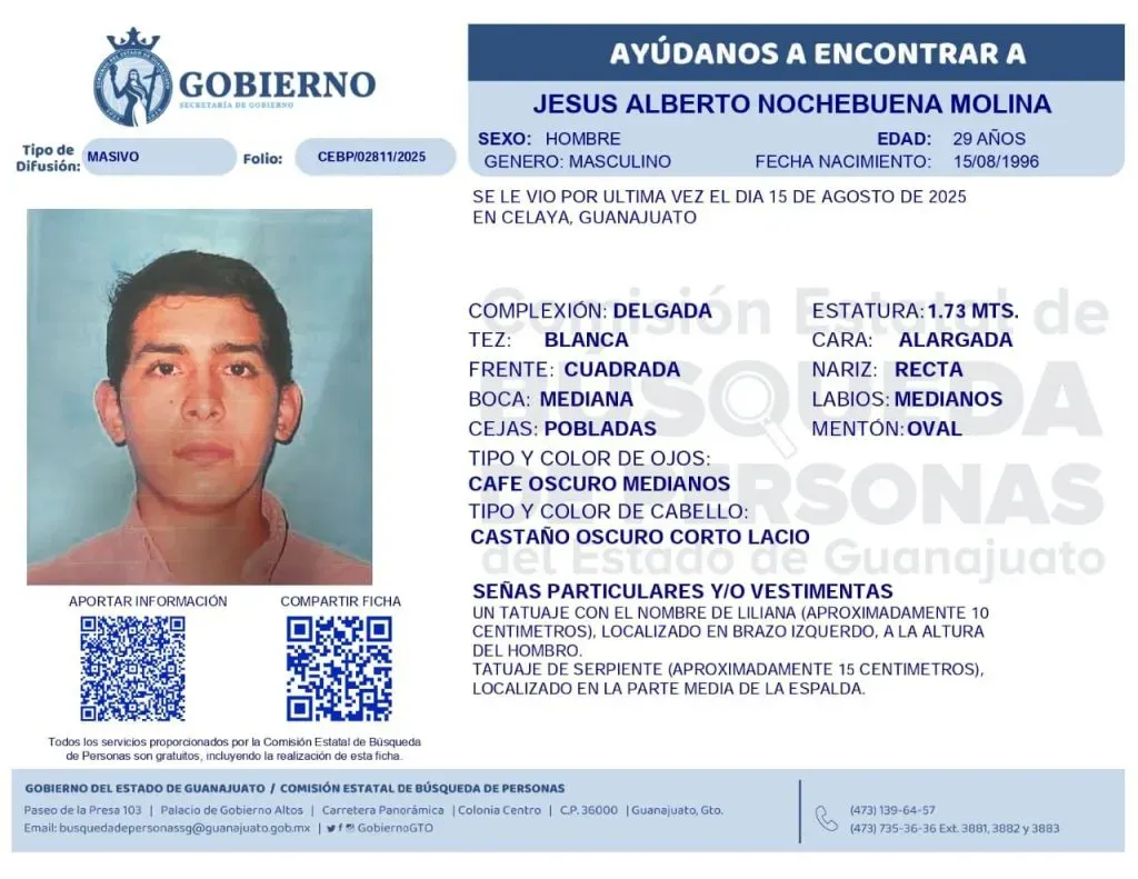 Desaparece joven de Tulancingo en Celaya; familiares piden apoyo