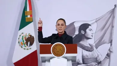 La presidenta Claudia Sheinbaum, durante su conferencia de este martes 6 de enero.