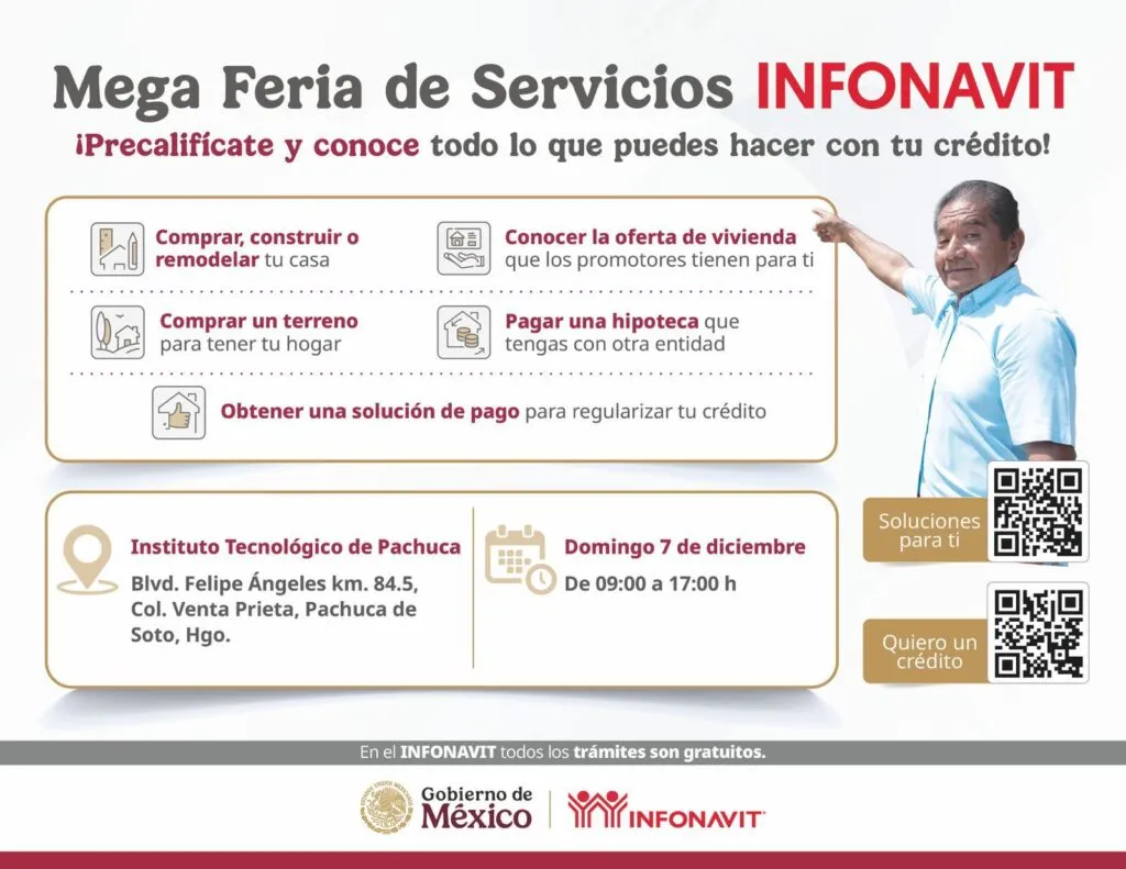 Mega Feria INFONAVIT en Pachuca: horarios, sede y servicios disponibles