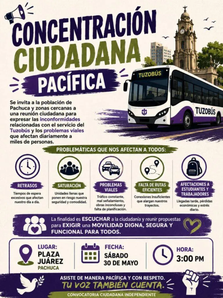 ¡ATENCIÓN! Ciudadanos convocan a protesta por retrasos y caos vial del Tuzobús