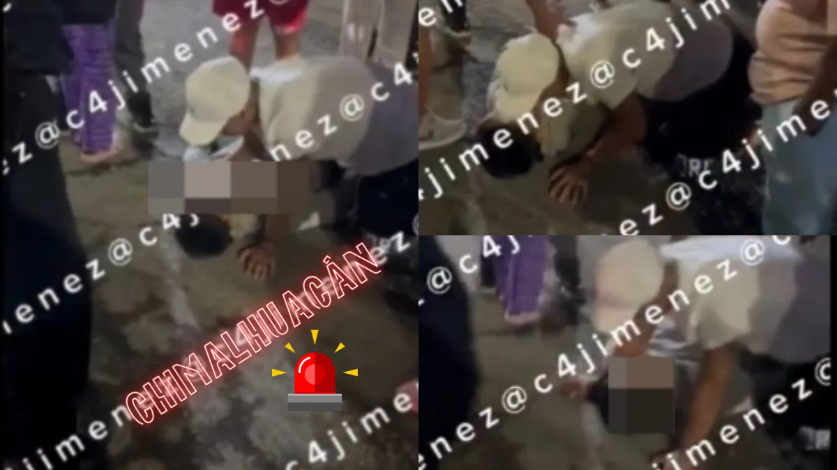 Momento en que un hombre le suplica a su compañero herido durante un asalto en Chimalhuacán