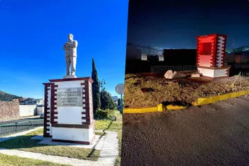 Vandalizan estatua de AMLO en Atlacomulco