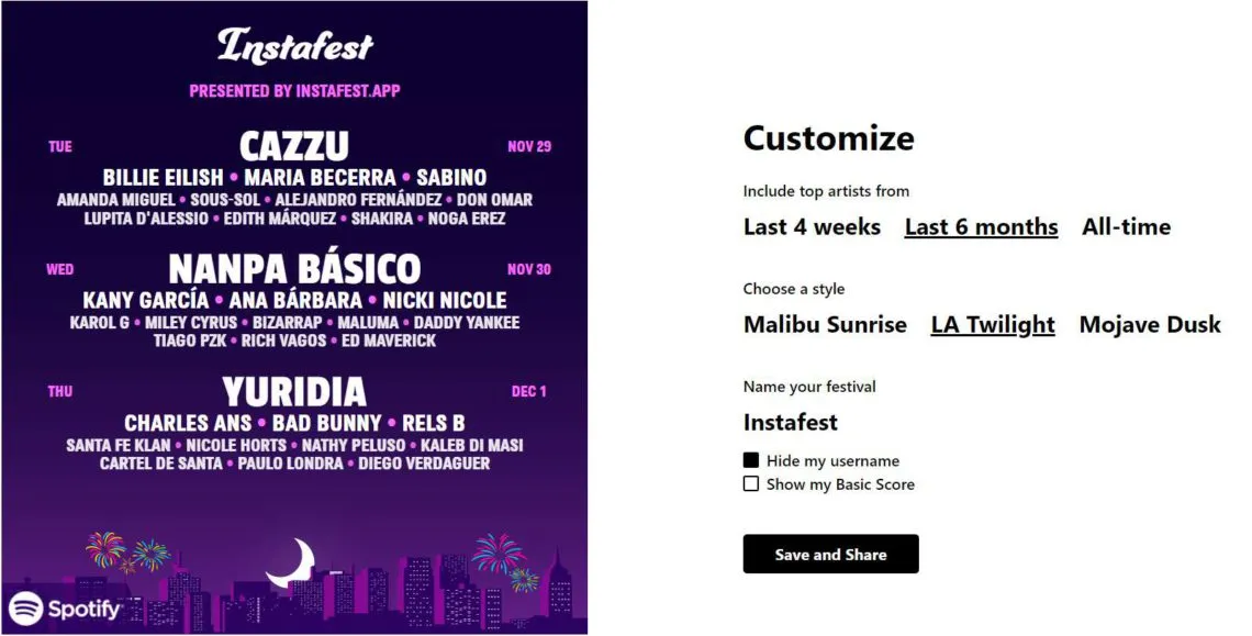 ¿Como ver mi cartel musical fest en Spotify?