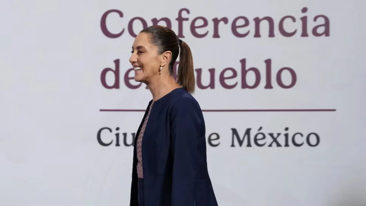 La presidenta Claudia Sheinbaum durante su conferencia matutina en Palacio Nacional, el 10 de septiembre de 2025.
