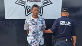 detención de un hombre durante un operativo en Pachuca.