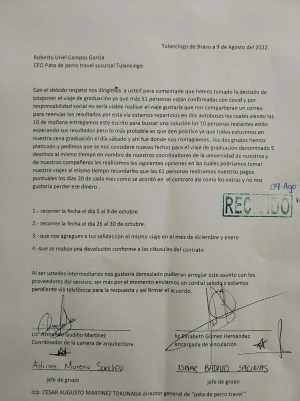 Universitarios acusan de fraude a empresa de viajes de Pachuca