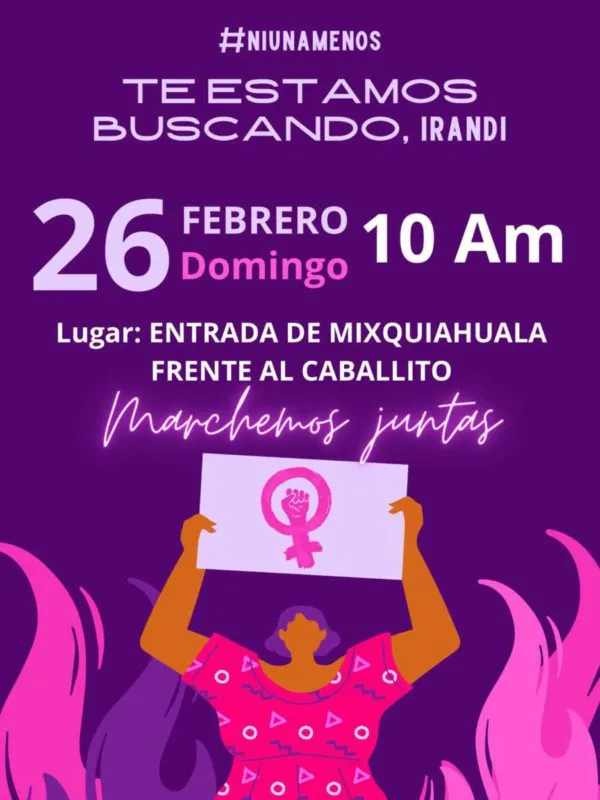 Convocan a marcha en Mixquiahuala por desaparición de mujer