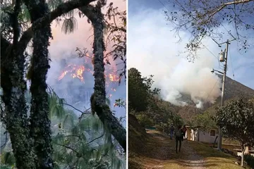 Sin controlar incendio en Zimapán