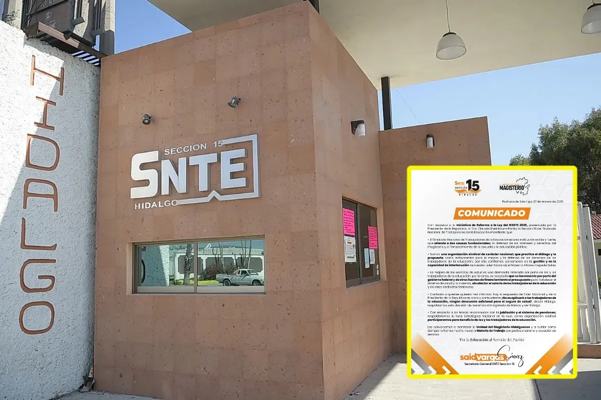 SNTE Hidalgo rompe silencio y se pronuncia sobre reforma a la ley del ISSSTE