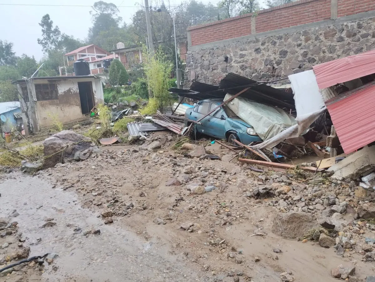 Afectaciones por colapso de presa en Mineral del Chico