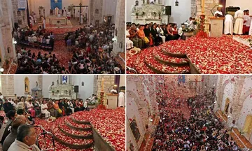 Vive el espectáculo de pétalos que cae sobre la parroquia y conoce su emotiva historia.
