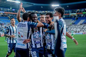 Foto de jugadores del Pachuca, que comenzarán su participación en la Concachampions 2024 en octavos de final.
