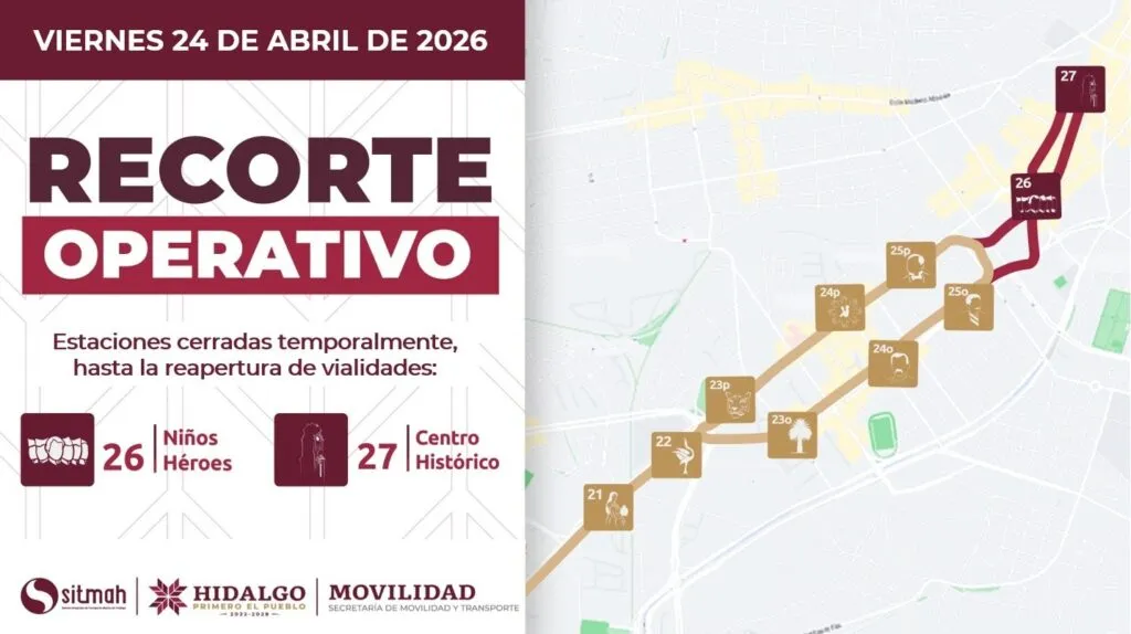 Tuzobús anuncia estaciones cerradas este viernes 24 de abril por desfile en Pachuca