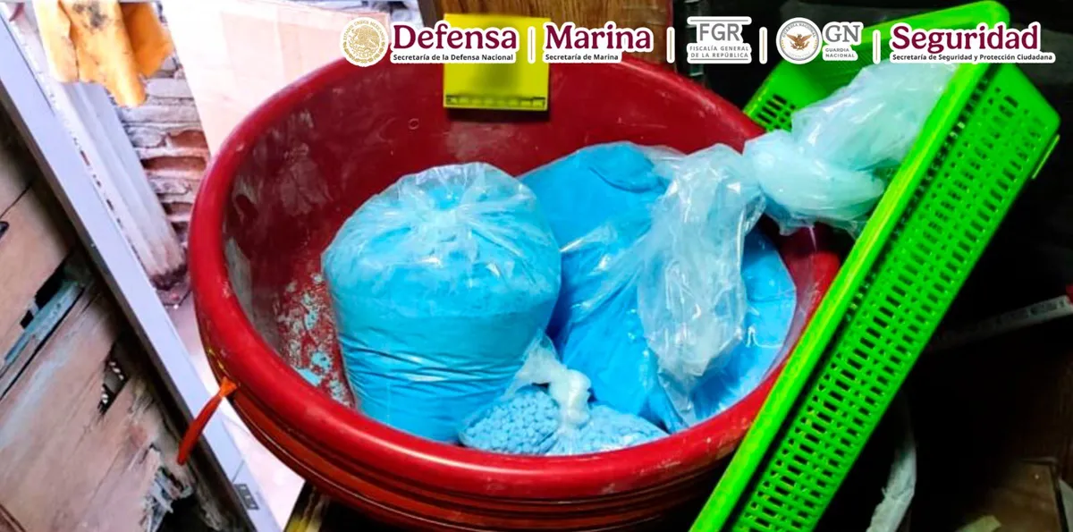 Más de 23 mil pastillas de fentanilo aseguradas en cateo en Baja California