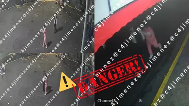 Momento en que el hombre toma de la mano a la joven con síndrome de Down en Iztapalapa.