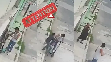 Abuelita enfrenta a ladrón en Chalco y salva a su nieto de un intento de robo con ayuda de un recogedor.
