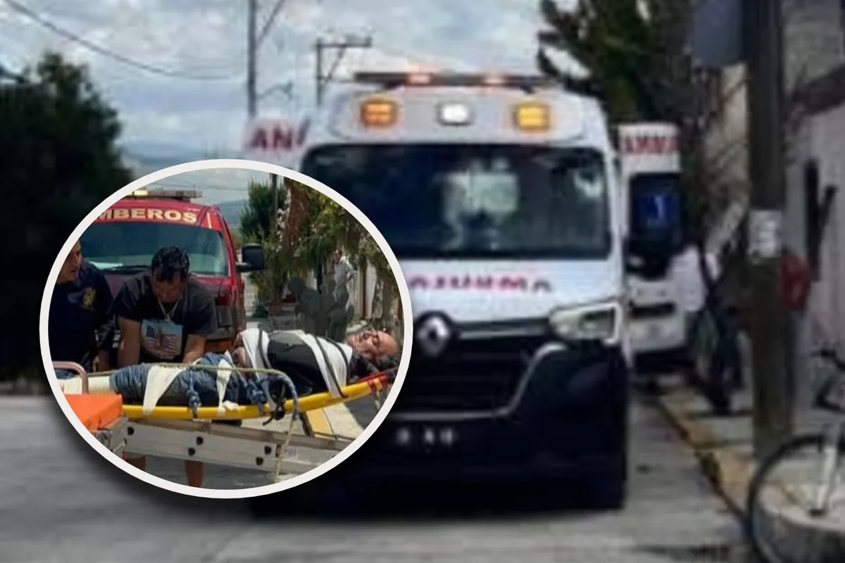 Ambulancia auxilia ahombre lesionado por intentar llenar un tinaco en Tolcayuca