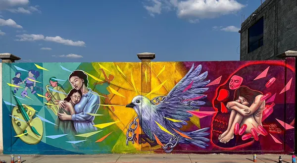 Mural comunitario “Sendero a la conciencia” en El Rodrigo.