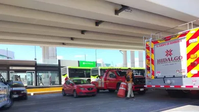 Accidente de Tuzobús en carril confinado en Pachuca