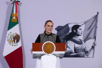 La presidenta Claudia Sheinbaum durante la conferencia matutina en Palacio Nacional, en la Ciudad de México, el 29 de octubre de 2026.