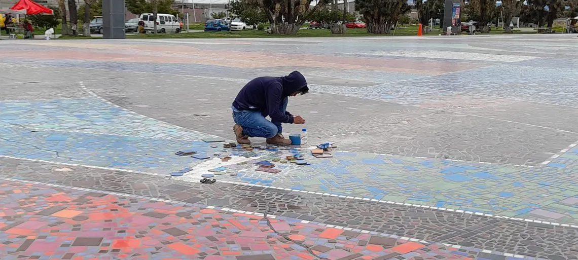 Comenzó rehabilitación del pisal del Parque David Ben Gurión