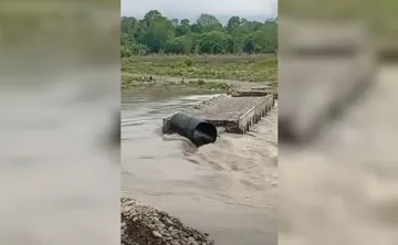 Río Calabozo destruye puente y deja comunidades incomunicadas en Hidalgo