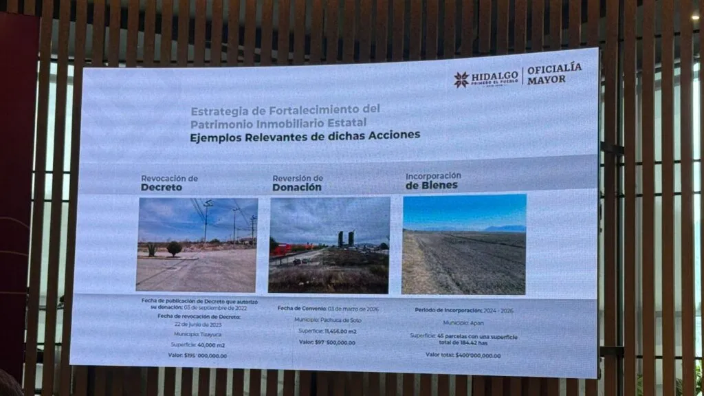 Recupera Hidalgo 385 inmuebles y suma más de 1,230 mdp a su patrimonio estatal