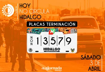 Hoy No Circula, sábado 3 de abril