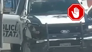 Persecución en la México-Pachuca termina con una patrulla dañada en el acceso al Arco Norte; el tractocamión fue detenido en Ajoloapan