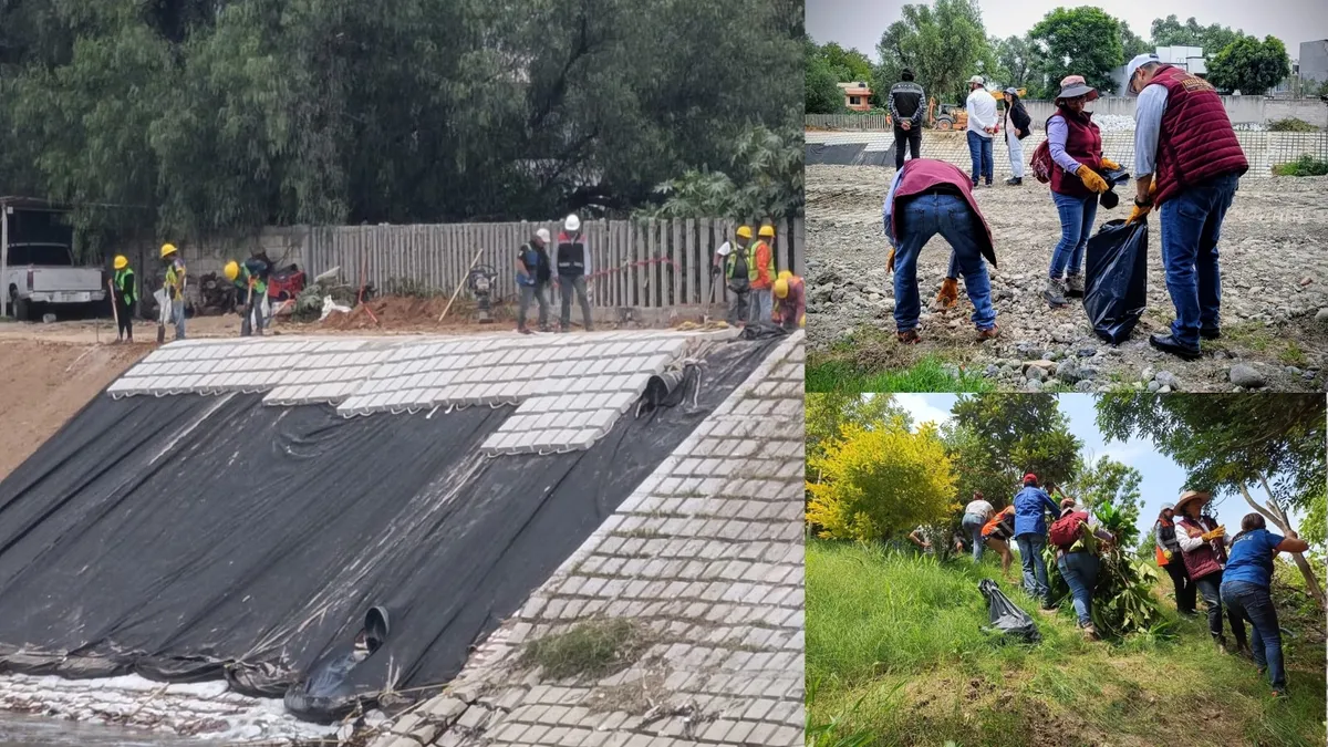 Trabajos de limpieza y reforestación en el río Tula con inversión federal