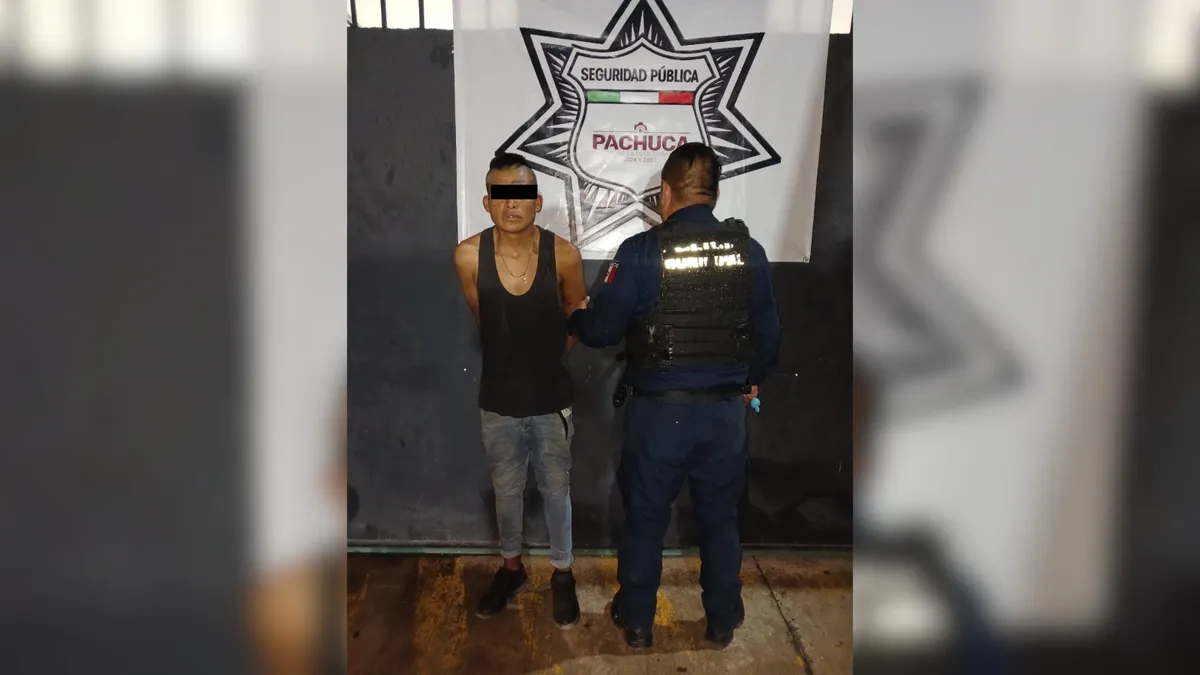 Capturan a hombre con droga en Pachuca; tiene historial delictivo