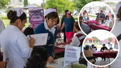 Personas reciben atención médica gratuita durante la Jornada de Bienestar en Tizayuca.