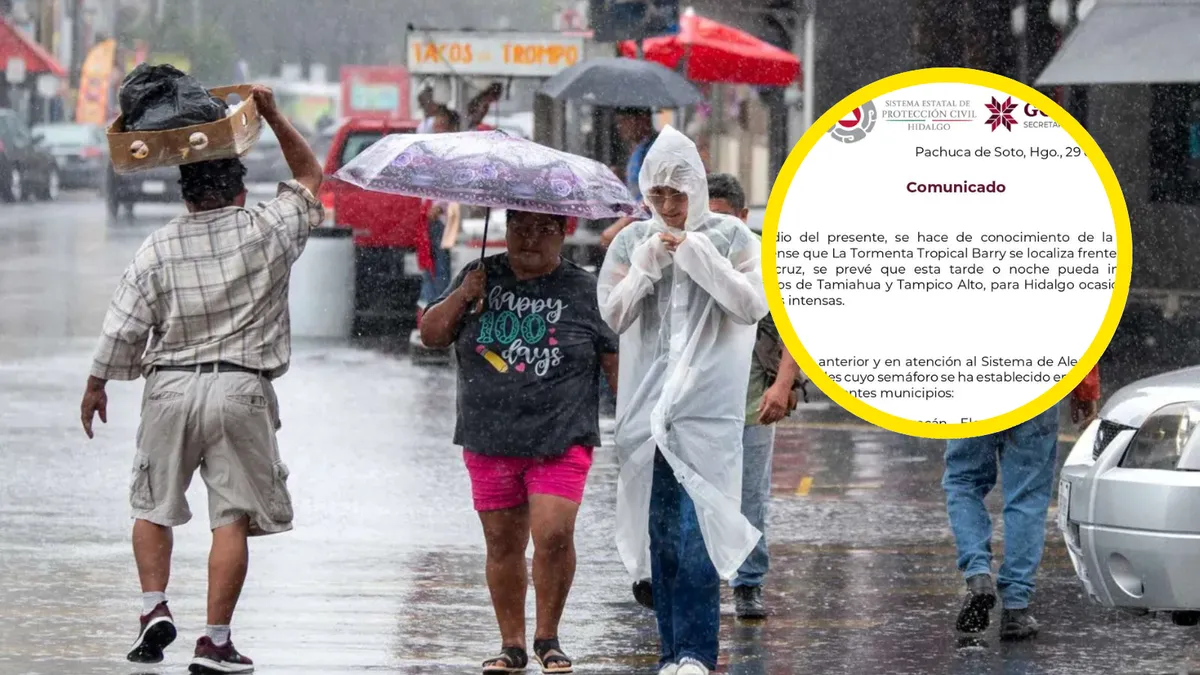 Tormenta Tropical Barry provocará lluvias intensas en estos municipios de Hidalgo