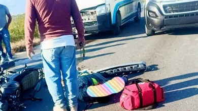 motociclista lesionado por accidente en El Cardonal