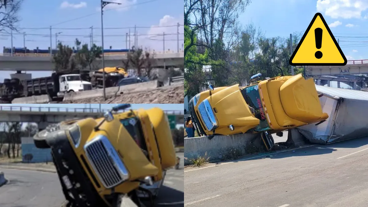 Vuelca tráiler en Puente de la Concordia en Zaragoza; joven conductor de 18 años pierde el control y provoca cierre vial.