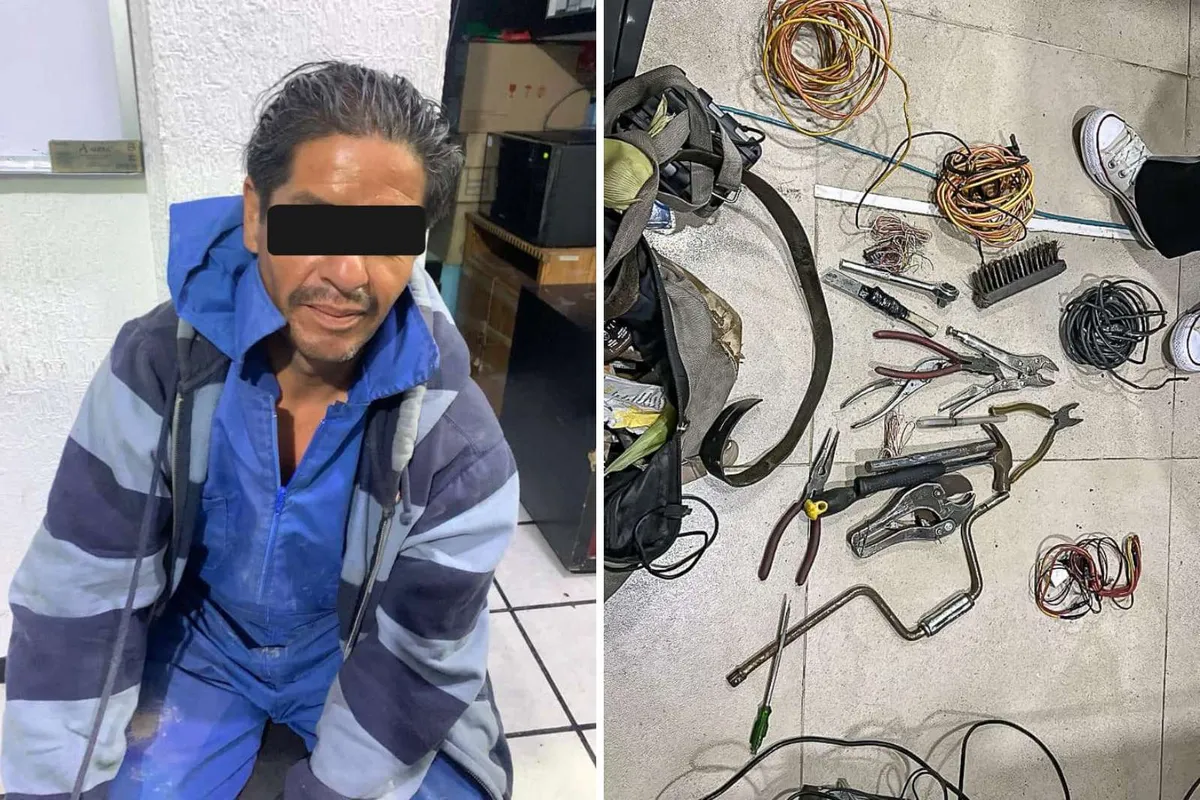 Policía Hídrica: frustra robo de cable en Pachuca, detienen al ladrón