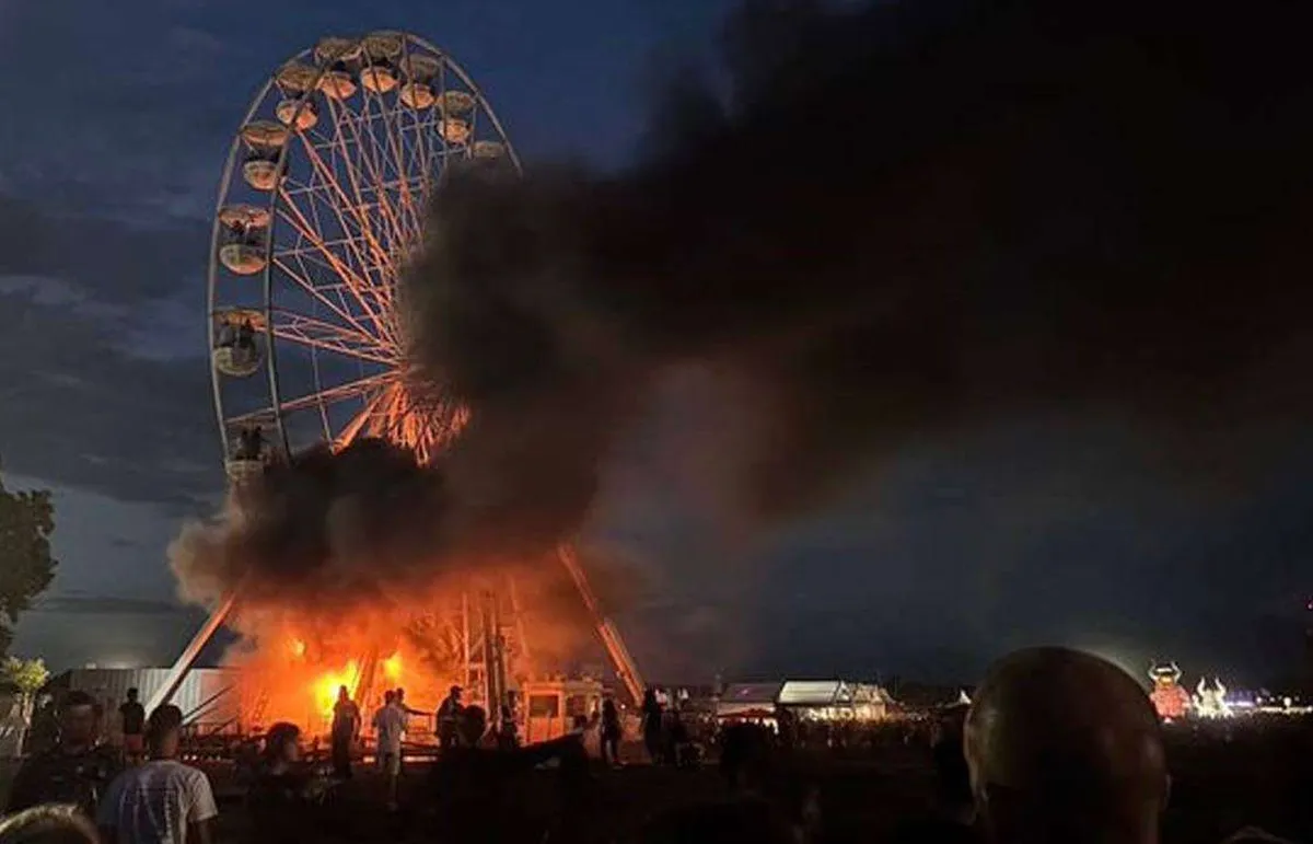 VIDEO. Incendio en rueda de la fortuna en Alemania deja 65 personas heridas