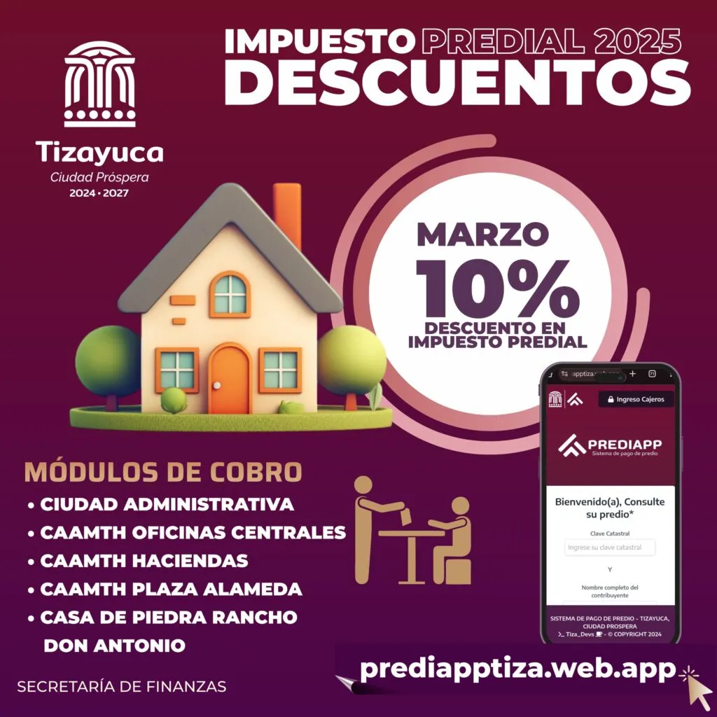 Pago del predial en Tizayuca: estos son los descuentos que habrá en marzo