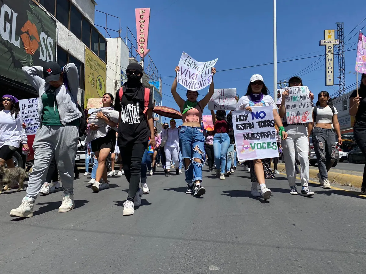 Protestan en Tizayuca en conmemoración del Día Internacional De la Mujer