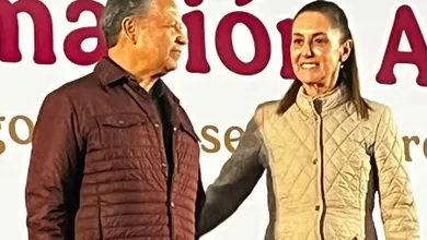 Claudia Sheibaum presidenta de México y Julio Menchaca, gobernador de Hidalgo