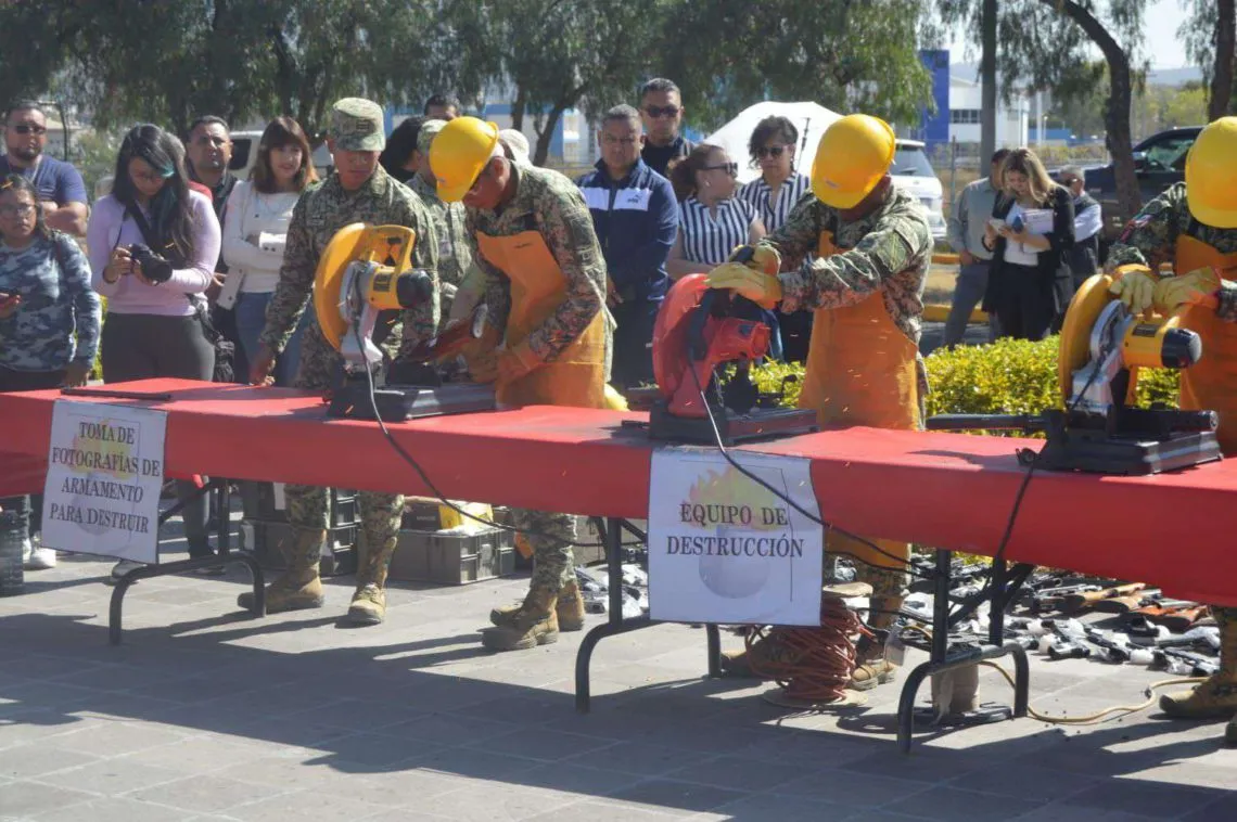 Ejército Mexicano destruye 110 armas aseguradas en Hidalgo