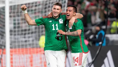 Foto de Erick Sánchez, que anotó uno de los dos goles de México contra Alemania.