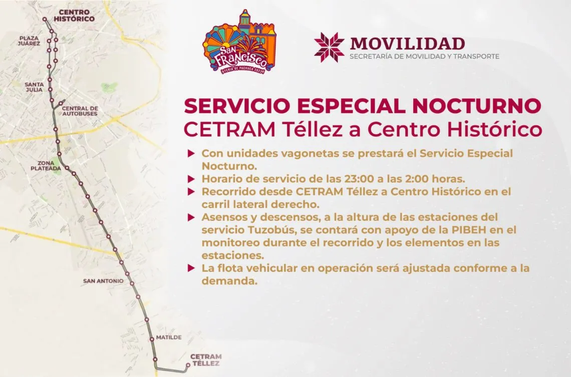 Anuncian transporte nocturno durante la Feria Pachuca 2023 ¡Disfruta sin Preocupaciones!