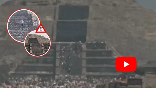 Turistas corren tras detonaciones durante el tiroteo en Teotihuacán captado en video.