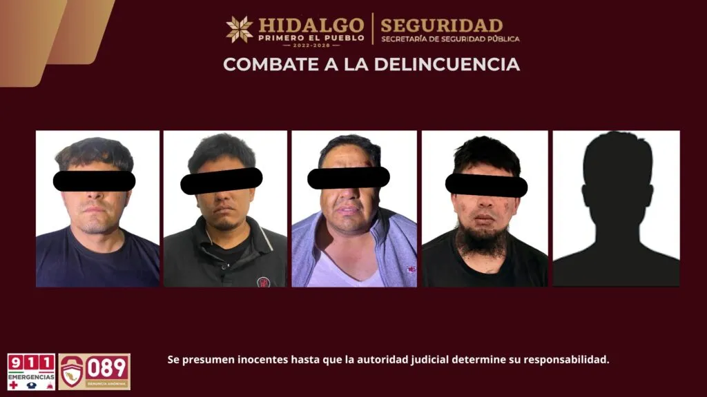 Huichapan: detienen a cinco, incluido un menor, con armas y presunta droga